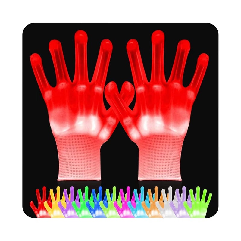 VICSPORT Cool Toys LED Gloves 12 Color Changeable Lights Halloween Costumes Light Up Gloves Cool Fun Gifts Stocking Stuffers for Chrismas Halloween Light up Shows Dance Carnival Party Props - Image 1
